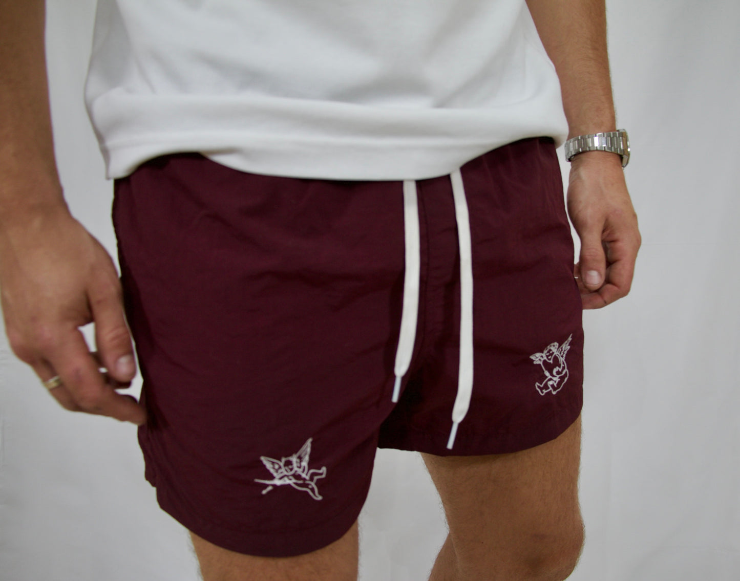 Burgundy Cherub Swim Shorts
