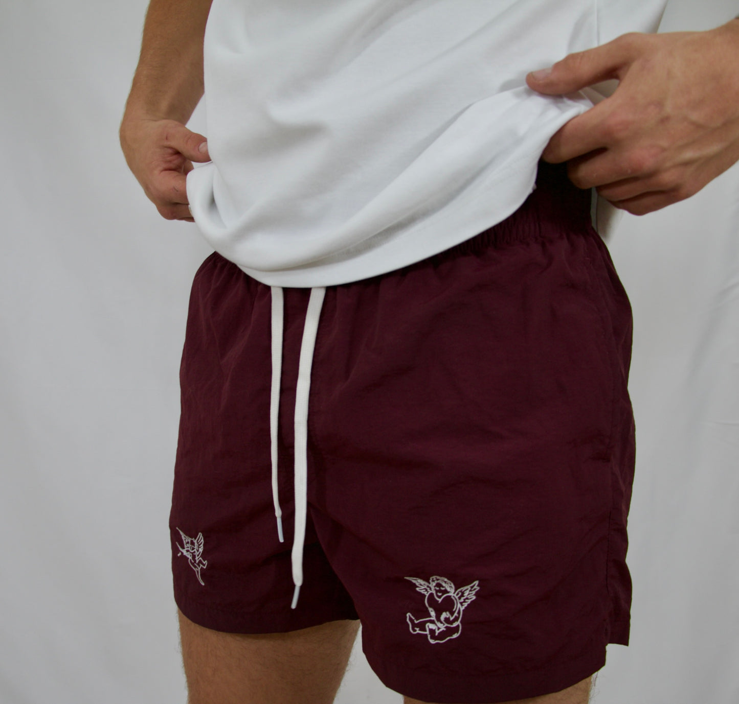 Burgundy Cherub Swim Shorts
